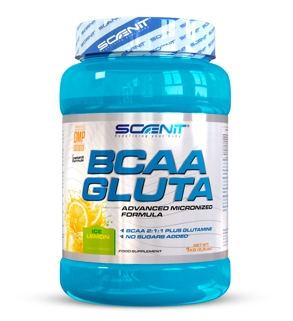 BCAA GLUTA (500 g y 1 kg) - Aminoácidos ramificados en polvo, en 3 sabores - Scenit Nutrition