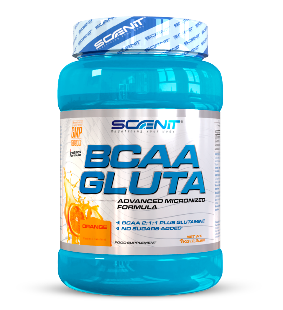BCAA GLUTA (500 g y 1 kg) - Aminoácidos ramificados en polvo, en 3 sabores - Scenit Nutrition