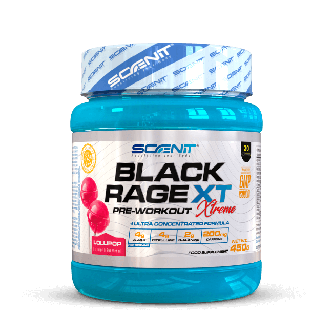 Black Rage Xtreme - 450 g - pre entreno potente profesional - Sabor piruleta