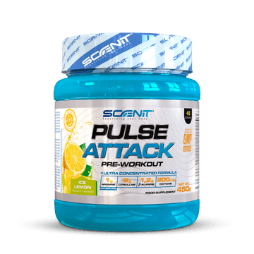 Pulse Attack - 450 g - Pre entreno para entrenar con arginina, beta alanina, citrulina, creatina, taurina...
