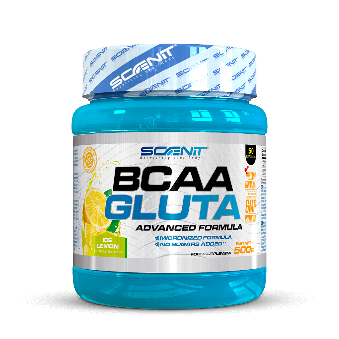 BCAA GLUTA (500 g and 1 kg) - Branched Chain Amino Acids powder, in 3 flavors