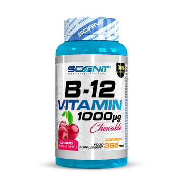 B12 Vitamin 1000 µg - 365 tabletas masticables - Sabor Cereza