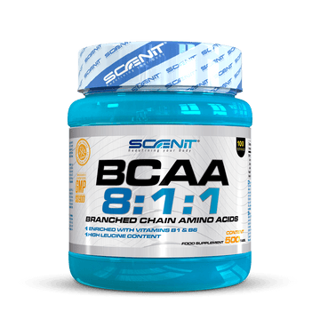 BCAA 8:1:1 in 150 and 500 tablets, reinforced with Vitamins B1 and B6