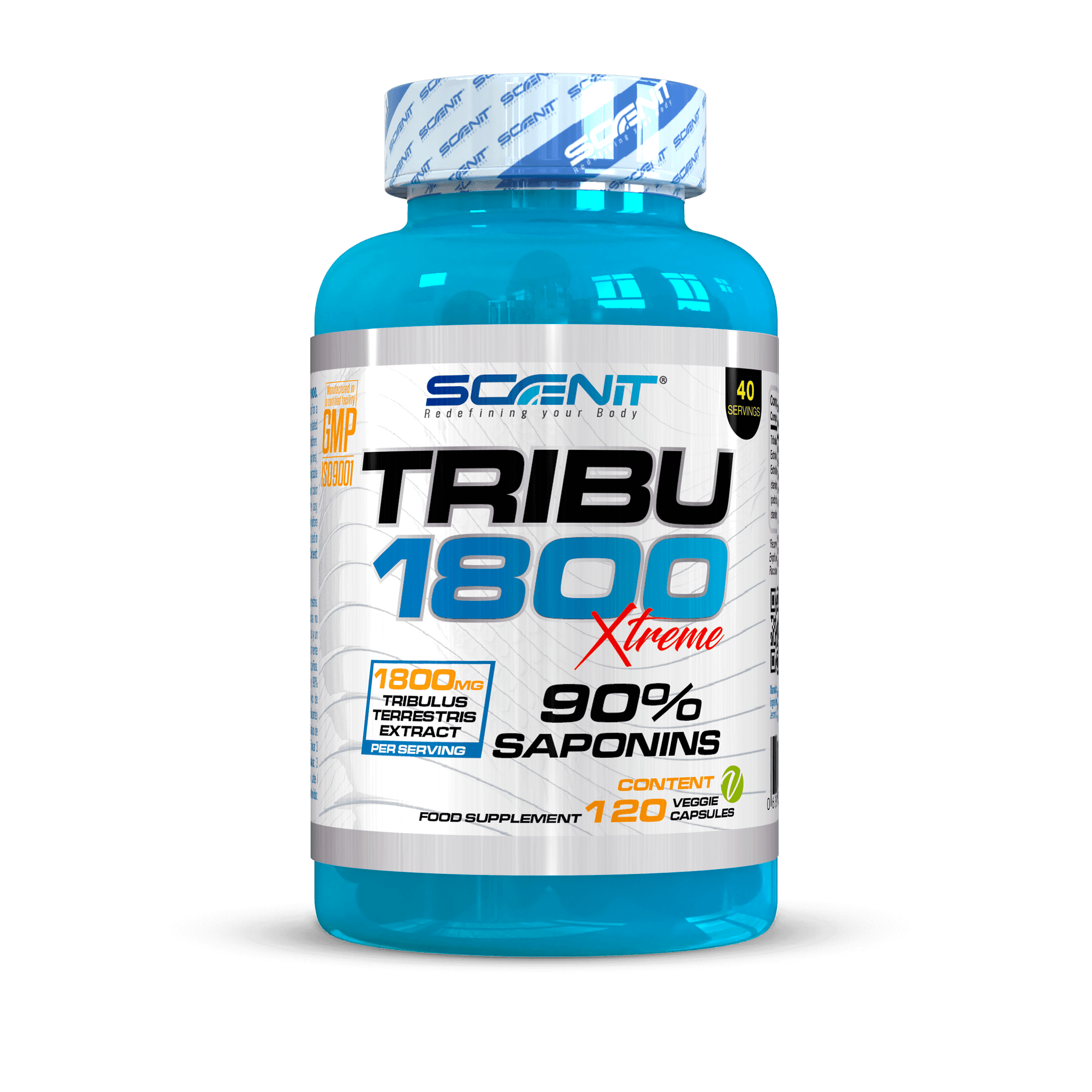Tribu 1800 XTREME - Tribulus terrestris 90% saponins in 120 vegan capsules