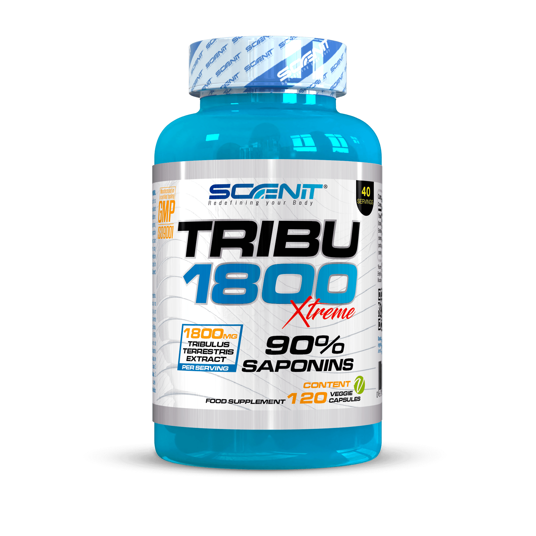 Tribu 1800 XTREME - Tribulus terrestris 90% saponinas en 120 cápsulas veganas