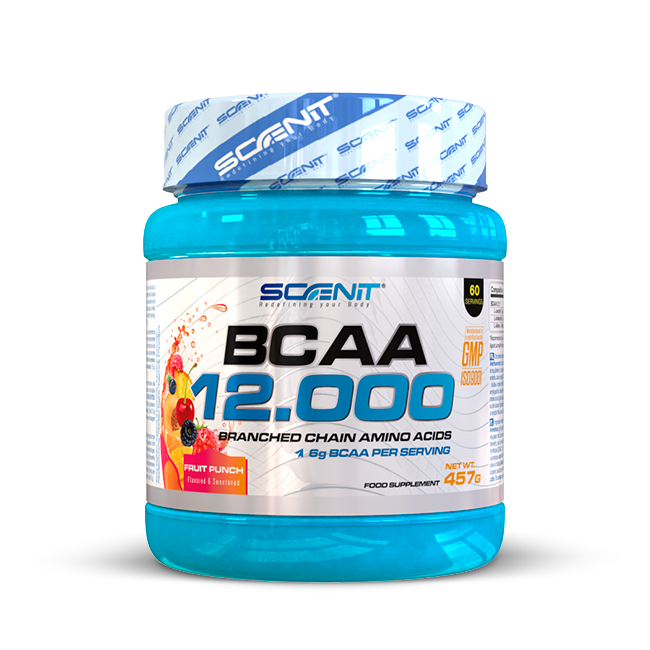 BCAA 12000 - 457 g - Aminoácidos ramificados en polvo, en 2 increibles sabores - Scenit Nutrition