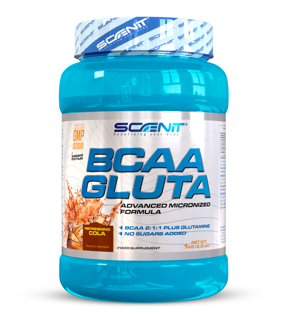 BCAA GLUTA (500 g y 1 kg) - Aminoácidos ramificados en polvo, en 3 sabores - Scenit Nutrition