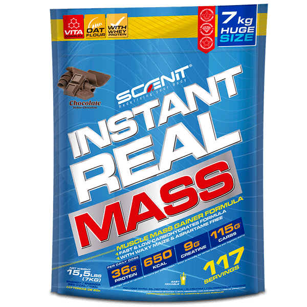 Instant Real Mass - Ganador de masa (2,72 kg, 3,8 kg, 7 kg) - Scenit Nutrition