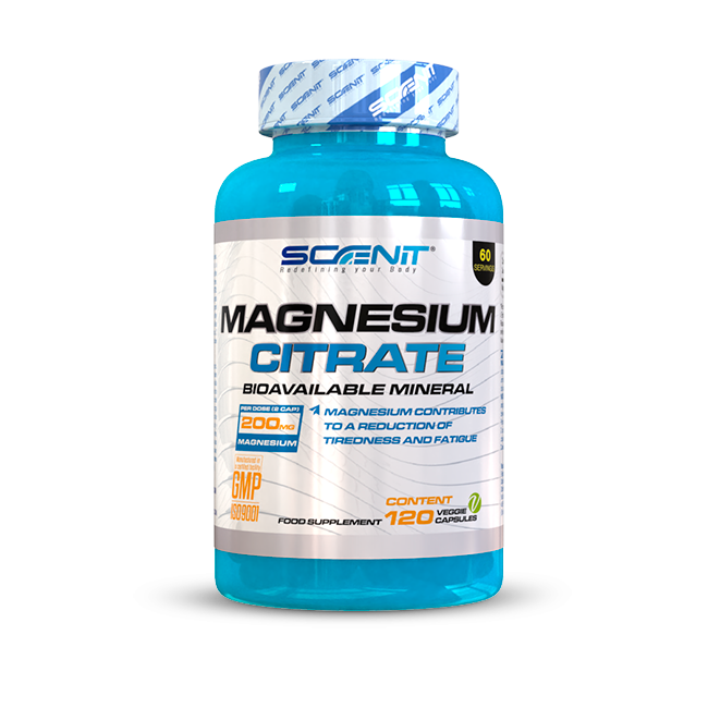 Magnesium Citrate - 200 mg de magnesio - Para el cansancio y fatiga - Scenit Nutrition
