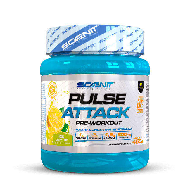 Pulse Attack - 450 g - Pre entreno para entrenar con arginina, beta alanina, citrulina, creatina, taurina...